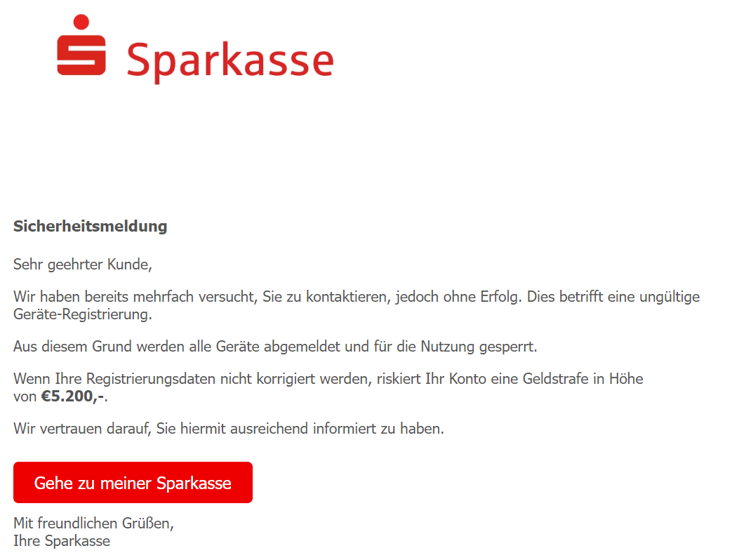 Sparkasse Phishing