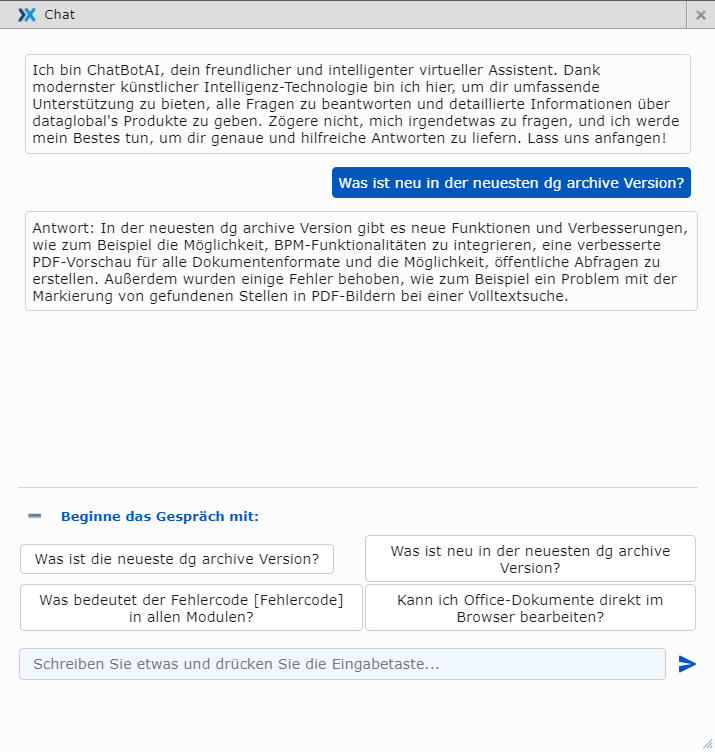 KI Chatbot dg archive