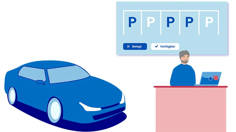 Illustration Parkplatzmanagement, Software vysoft